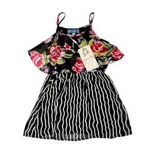 NWT Truly Me by Sara Sara Black Floral Squiggle Sundress Size 5